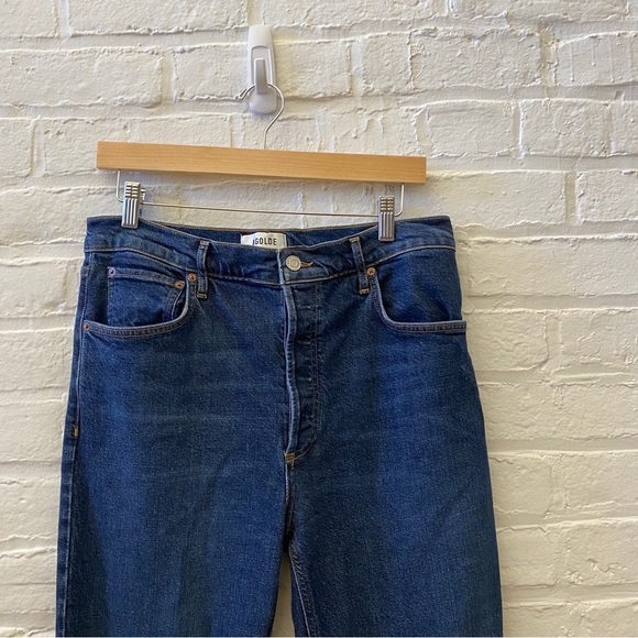 AGOLDE || Riley Long High Rise Straight Leg Stretch Jeans Divided 30 - Picture 3 of 9